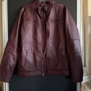 Men's Maroon Leather Jacket